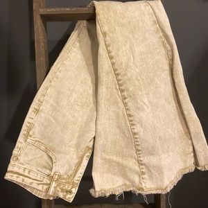 Western Bellbottom tan denim